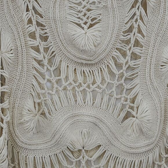 Lilian XL Women's Crochet Short Sleeve Open Knit Sweater Cream - Picture 11 of 17